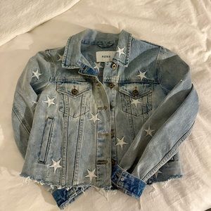 PISTOLA STAR CROPPED DENIM JACKET